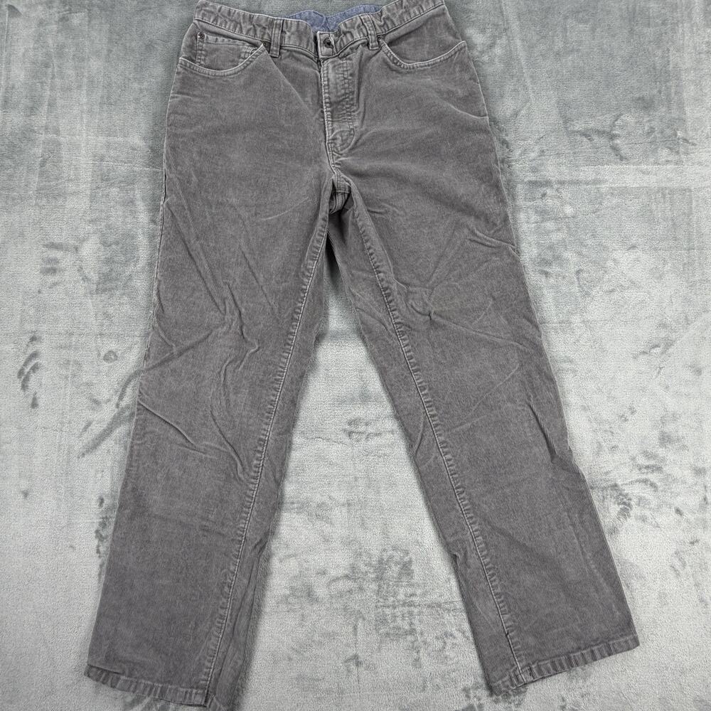 LL Bean Corduroy Pants Mens 32x30 Gray Straight Leg Natural Fit Cotton